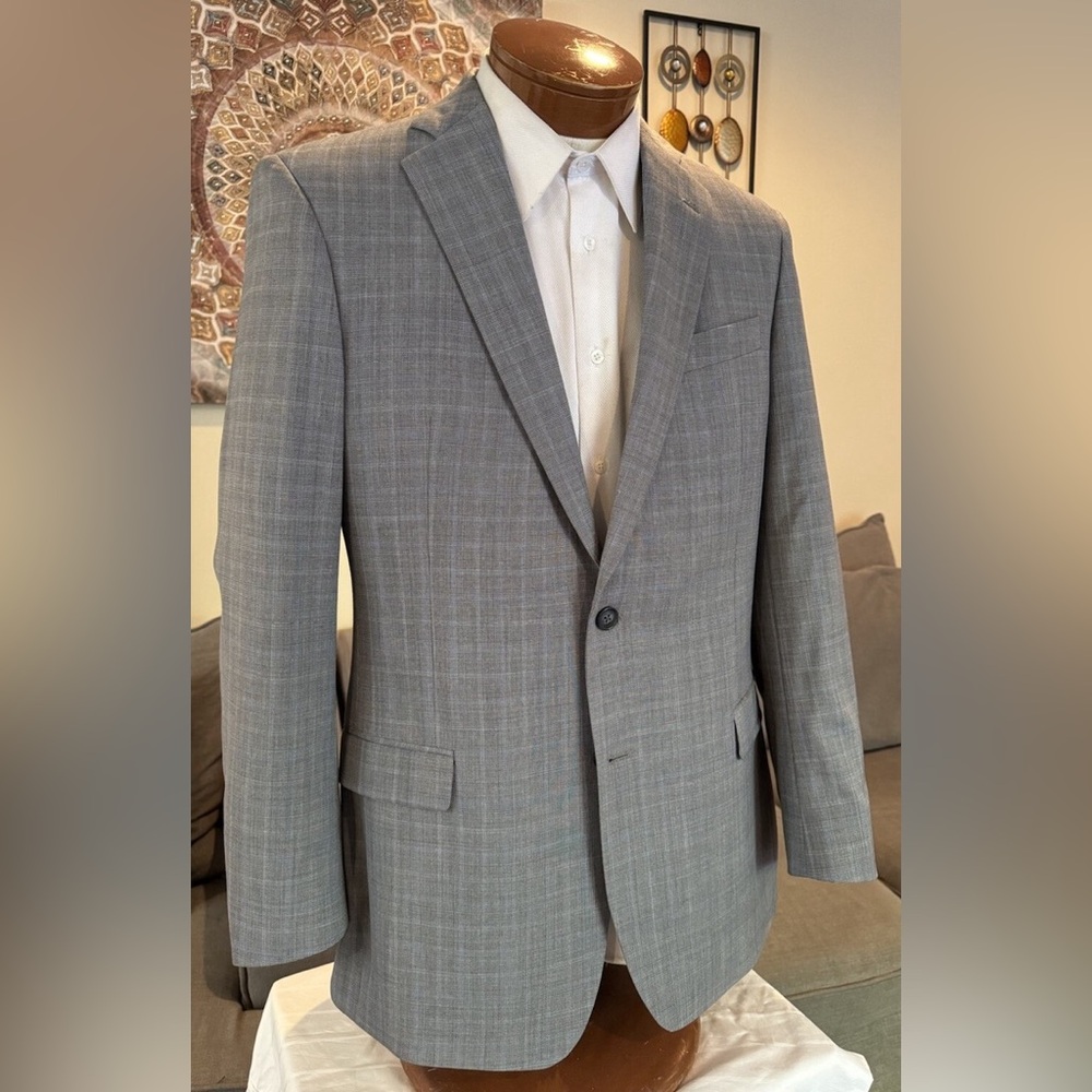 Brooks Brothers Fitzgerald Explorer Gray Plaid 2 Btn Blazer Sz 43R